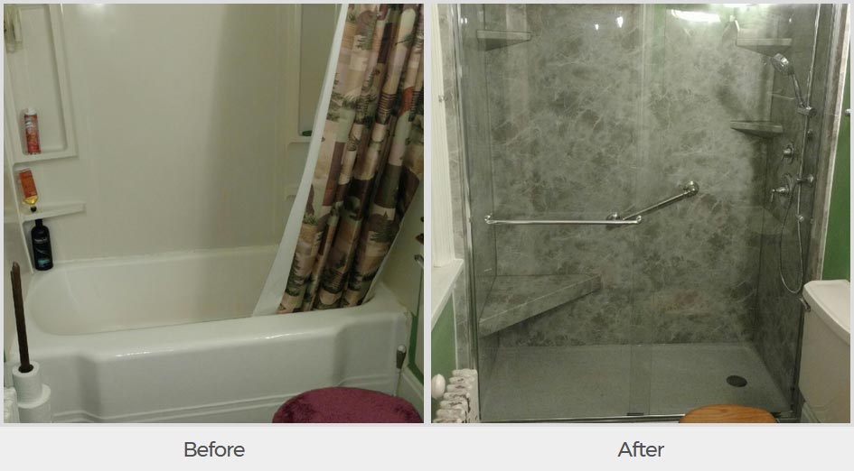 Before & After bathtub to shower conversion phoenix