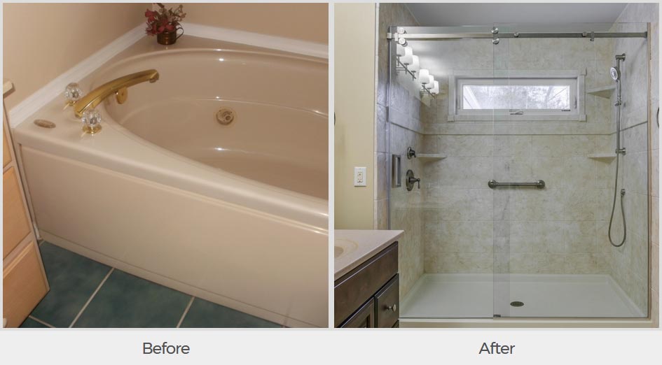 Before & After shower remodel
