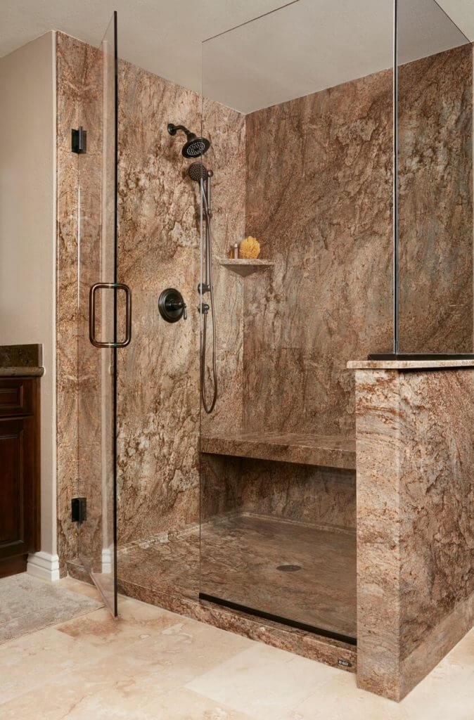 Bathroom remodeled with full of Tahoe granite at Scottsdale, AZ
