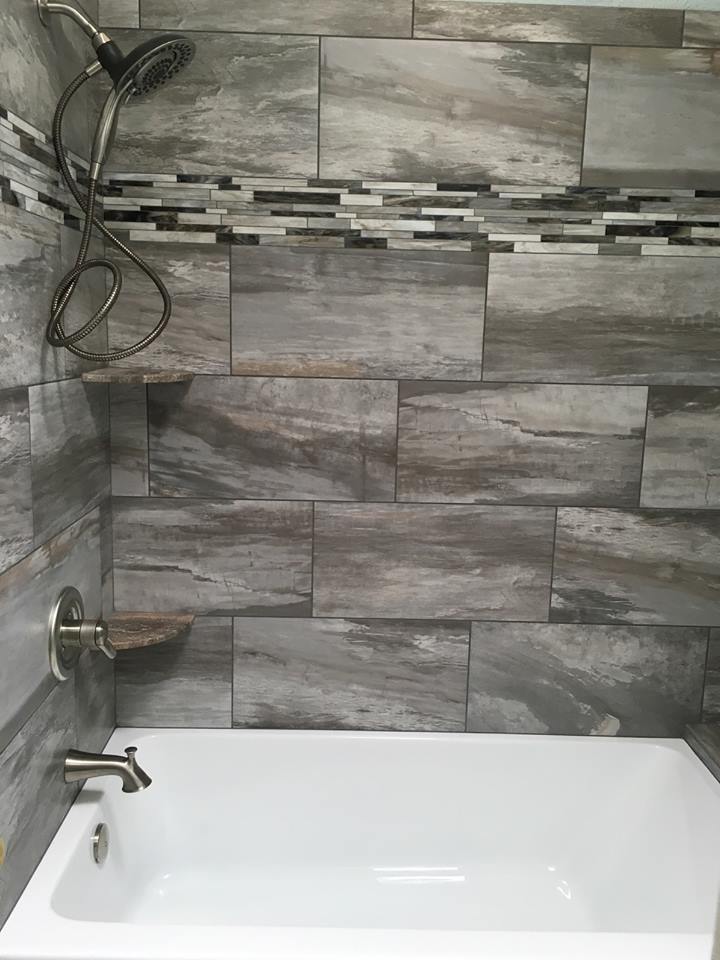 Full Bathroom Remodel with stone facade 10
