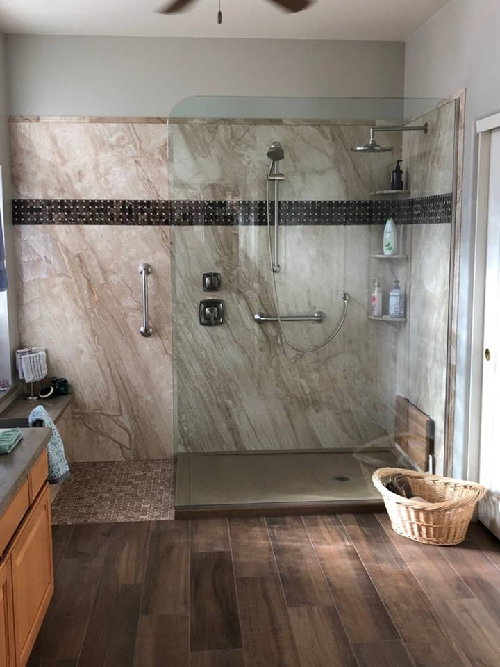 Full Bathroom Remodel with stone facade 1