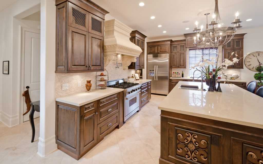 Wooden-themed interior done for the kitchen of a house in Arizona