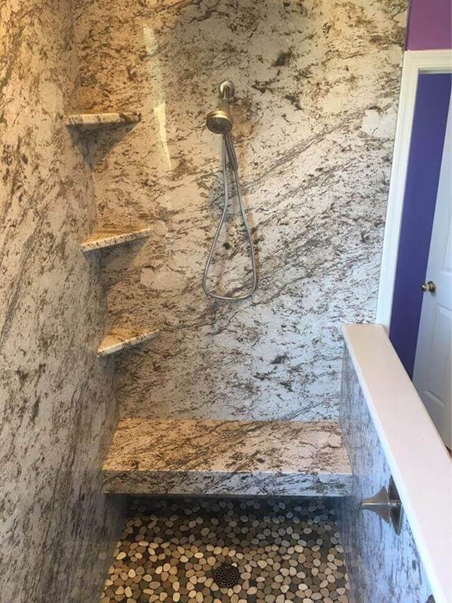 Stone shower stall